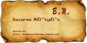 Bazarea Mátyás névjegykártya